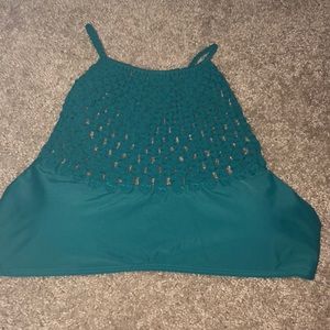 High neck crochet bikini top